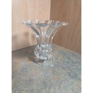 Heisey Crystolite Crystal 5” tall Flared Short Stem Candle Vase